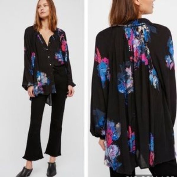 Free People Tops - Free People Meadow Lark Tunic Blouse Oversized Top
